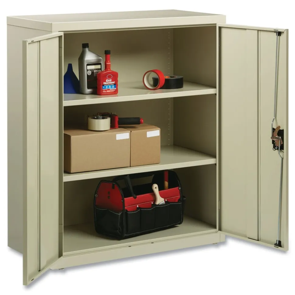 Alera 36 in. x 18 in. x 42 in. 3 Shelves Economy Assembled Storage Cabinets - Putty