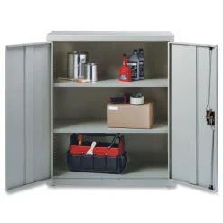 Alera 36 in. x 18 in. x 42 in. 3 Shelves Economy Assembled Storage Cabinets - Light Gray
