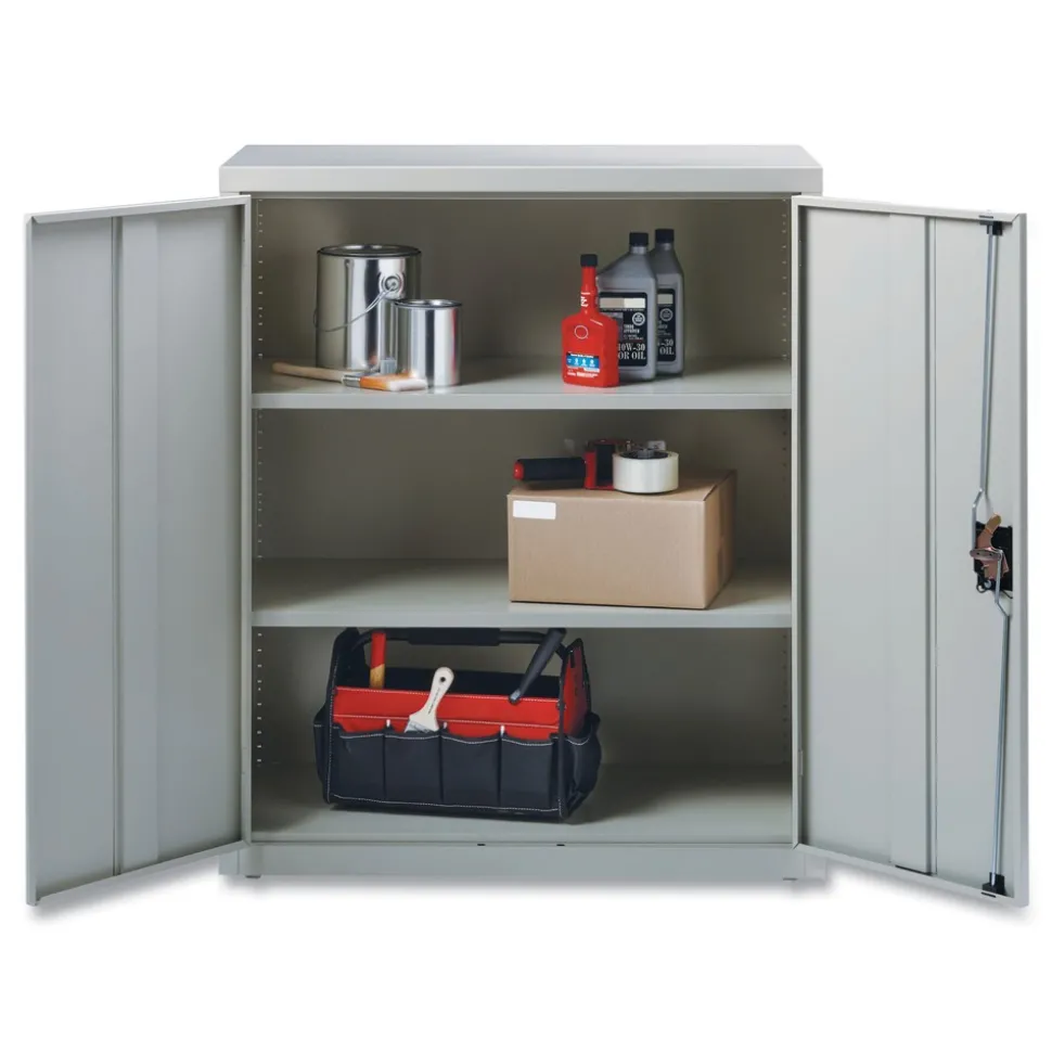 Alera 36 in. x 18 in. x 42 in. 3 Shelves Economy Assembled Storage Cabinets - Light Gray