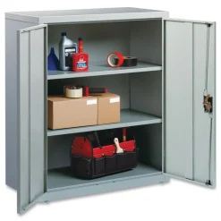 Alera 36 in. x 18 in. x 42 in. 3 Shelves Economy Assembled Storage Cabinets - Light Gray