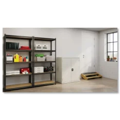 Alera 36 in. x 18 in. x 42 in. 3 Shelves Economy Assembled Storage Cabinets - Light Gray