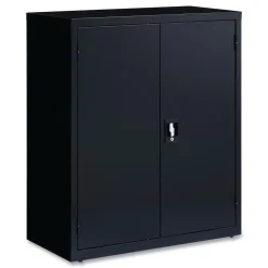 Alera 36 in. x 18 in. x 42 in. 3 Shelves Economy Assembled Storage Cabinets - Black