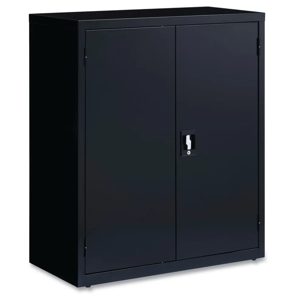 Alera 36 in. x 18 in. x 42 in. 3 Shelves Economy Assembled Storage Cabinets - Black