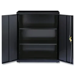 Alera 36 in. x 18 in. x 42 in. 3 Shelves Economy Assembled Storage Cabinets - Black