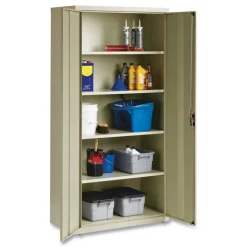 Alera 36 in. x 18 in. x 72 in. 5 Shelves Economy Assembled Storage Cabinets - Putty