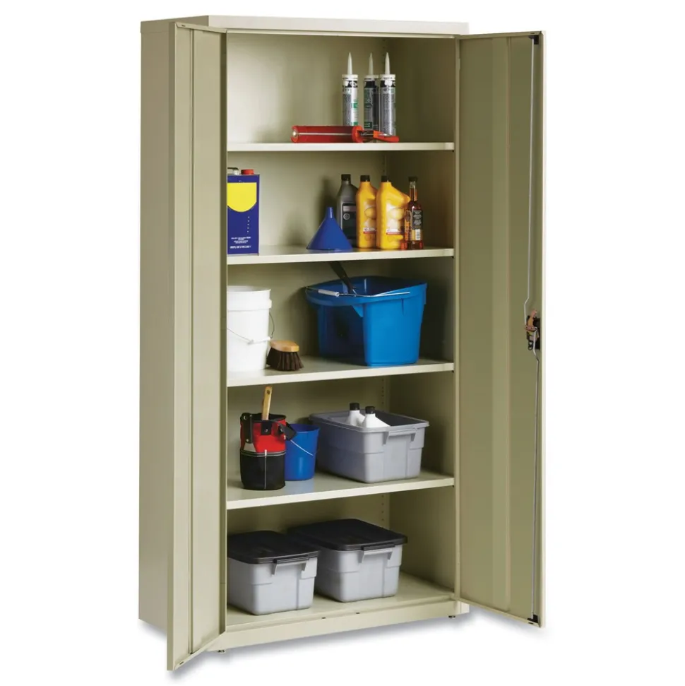 Alera 36 in. x 18 in. x 72 in. 5 Shelves Economy Assembled Storage Cabinets - Putty