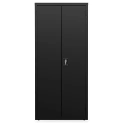 Alera 30 in. x 15 in. x 66 in. 4 Shelves Economy Assembled Storage Cabinets - Black