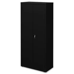 Alera 30 in. x 15 in. x 66 in. 4 Shelves Economy Assembled Storage Cabinets - Black