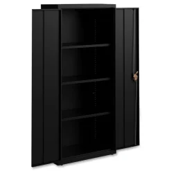 Alera 30 in. x 15 in. x 66 in. 4 Shelves Economy Assembled Storage Cabinets - Black