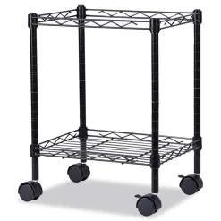 Alera 15.25 in. x 12.38 in. x 21 in. 1 Shelf 1 Bin Metal Compact File Cart for Side-to-Side Filing - Black