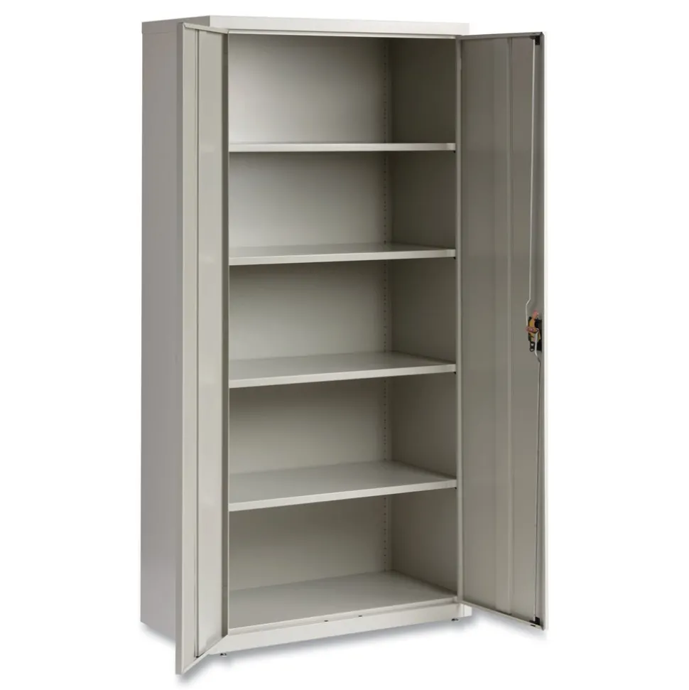 Alera 36 in. x 18 in. x 72 in. 5 Shelves Economy Assembled Storage Cabinets - Light Gray