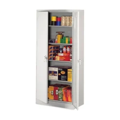 Alera 36 in. x 24 in. x 78 in. Assembled High Storage Cabinet with Adjustable Shelves - Light Gray