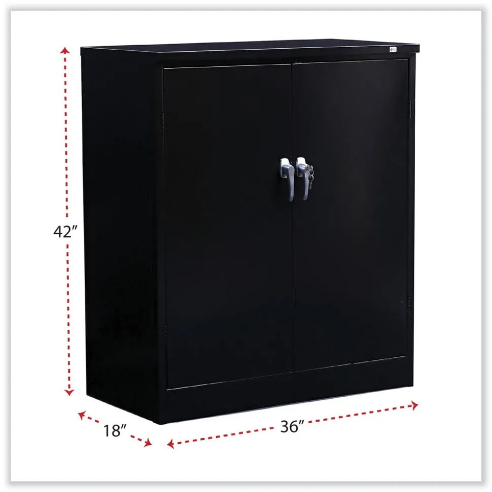 Alera 36 in. x 18 in. x 42 in. Assembled High Storage Cabinet with Adjustable Shelves - Black