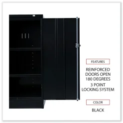 Alera 36 in. x 18 in. x 42 in. Assembled High Storage Cabinet with Adjustable Shelves - Black