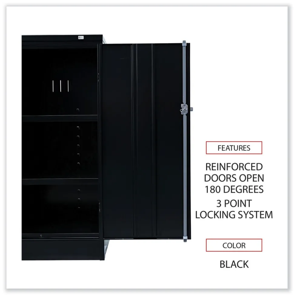 Alera 36 in. x 18 in. x 42 in. Assembled High Storage Cabinet with Adjustable Shelves - Black