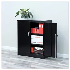 Alera 36 in. x 18 in. x 42 in. Assembled High Storage Cabinet with Adjustable Shelves - Black