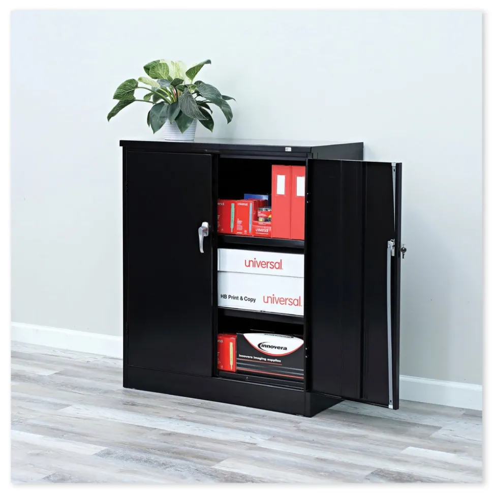 Alera 36 in. x 18 in. x 42 in. Assembled High Storage Cabinet with Adjustable Shelves - Black