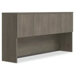 Alera 72 in. x 16 in. x 36 in. 4-Compartment Seville Hutch with Doors - Walnut