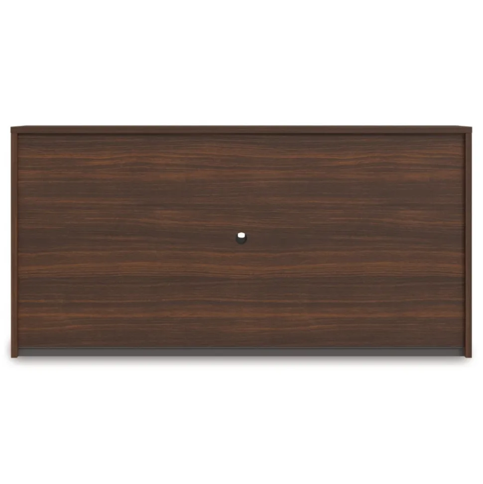 Alera 72 in. x 16 in. x 36 in. 4-Compartment Seville Hutch with Doors - Mahogany