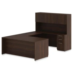 Alera 72 in. x 16 in. x 36 in. 4-Compartment Seville Hutch with Doors - Mahogany