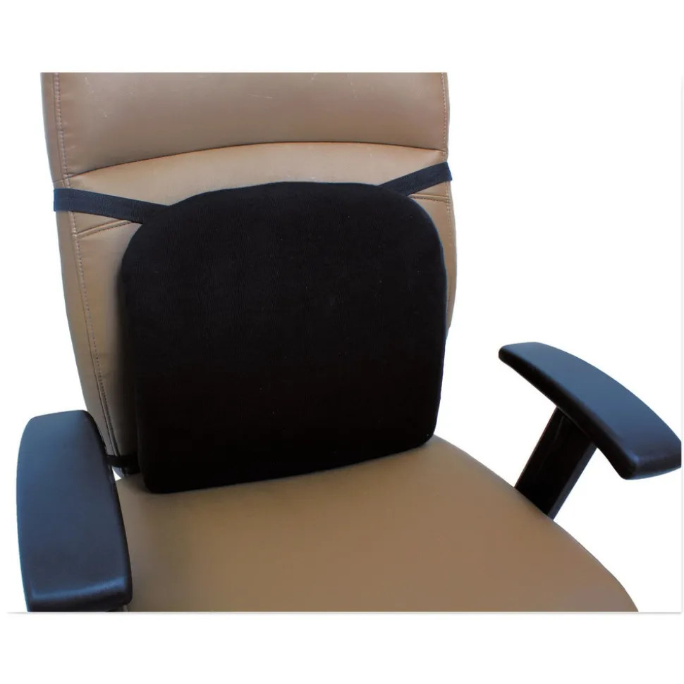 Alera 14.13 in. x 14.13 in. x 2.75 in. Cooling Gel Memory Foam Backrest with Adjustable Straps - Black