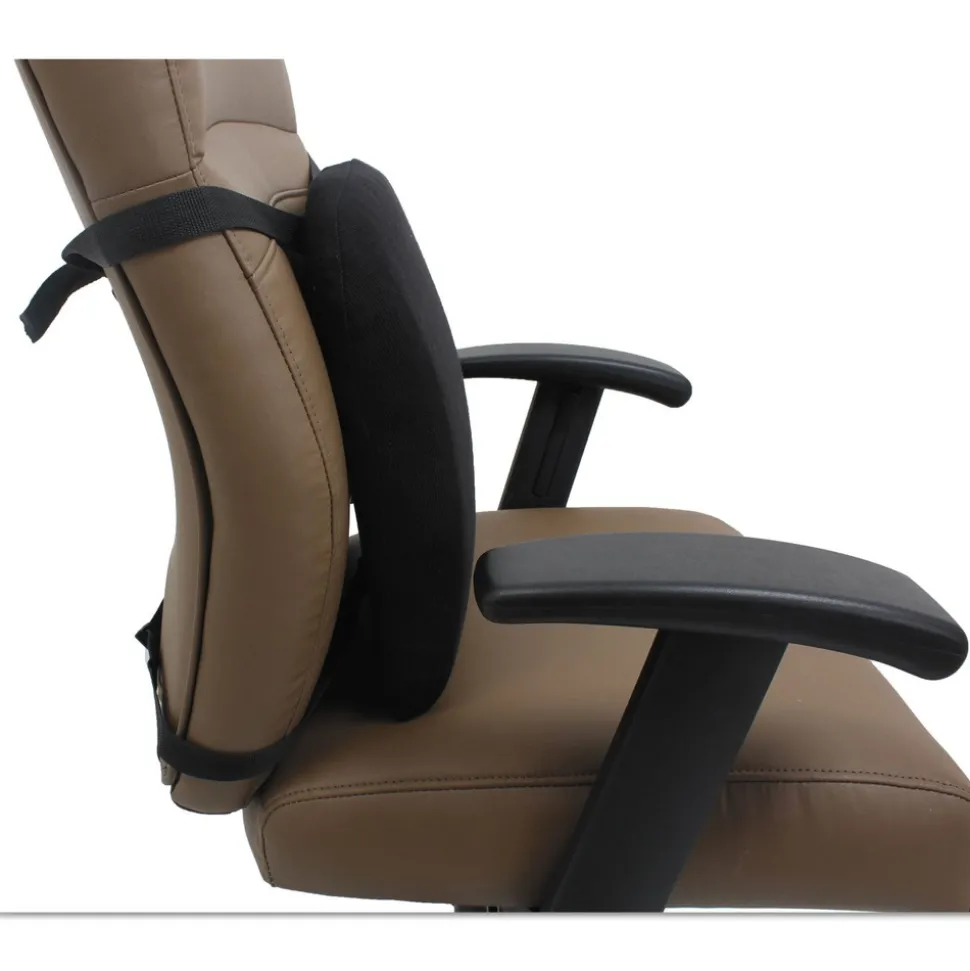 Alera 14.13 in. x 14.13 in. x 2.75 in. Cooling Gel Memory Foam Backrest with Adjustable Straps - Black