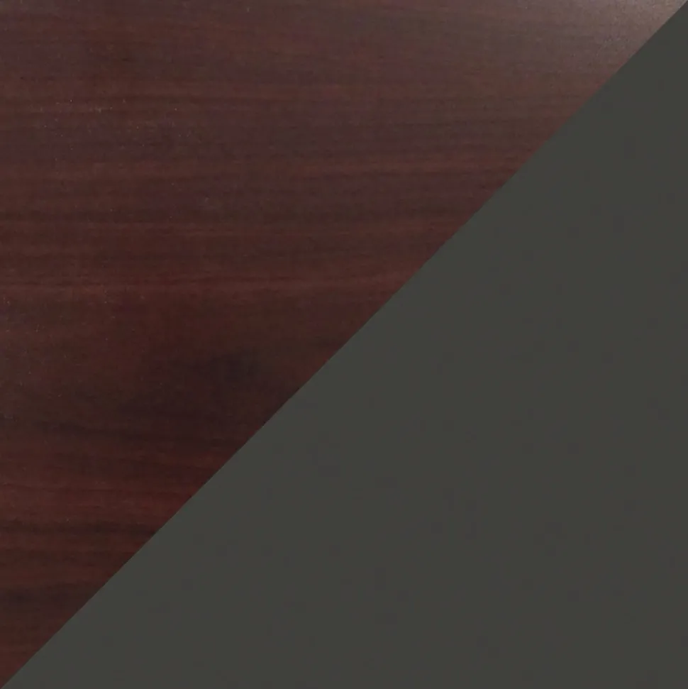 Alera 60 in. x 30 in. x 29.5 in. Double Pedestal Steel Desk - Mahogany/Charcoal/Charcoal Legs