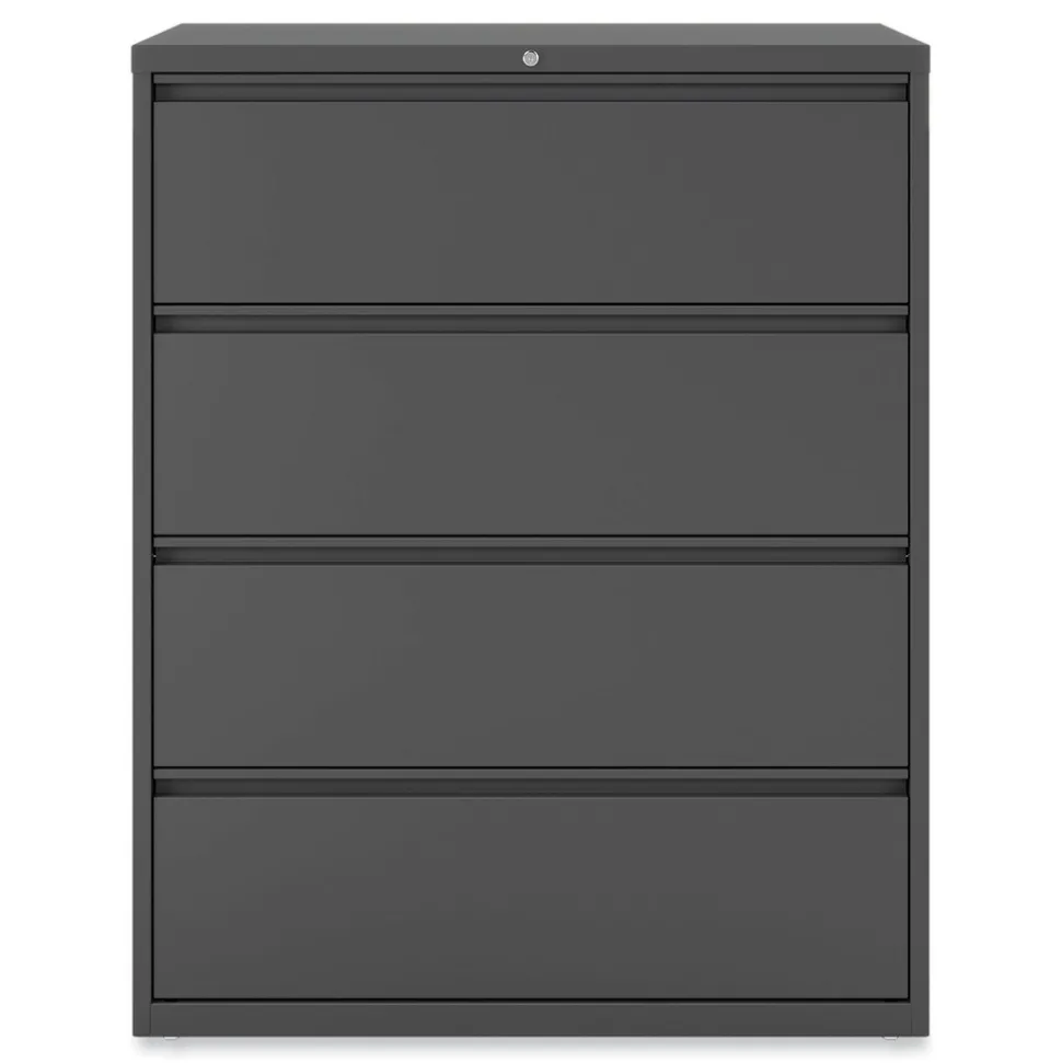 Alera 42 in. x 18.63 in. x 52.5 in. 4-Drawer Lateral File - Charcoal