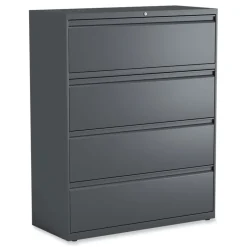 Alera 42 in. x 18.63 in. x 52.5 in. 4-Drawer Lateral File - Charcoal
