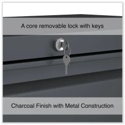 Alera 42 in. x 18.63 in. x 52.5 in. 4-Drawer Lateral File - Charcoal