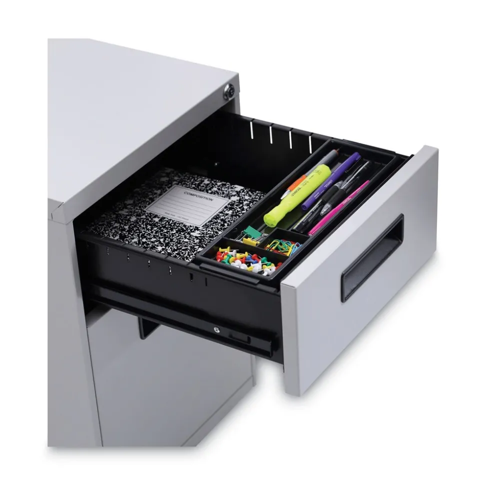 Alera 14.96 in. x 19.29 in. x 21.65 in. 2-Drawers: Box/File Legal/Letter Left or Right File Pedestal - Light Gray