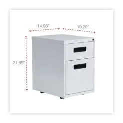 Alera 14.96 in. x 19.29 in. x 21.65 in. 2-Drawers: Box/File Legal/Letter Left or Right File Pedestal - Light Gray