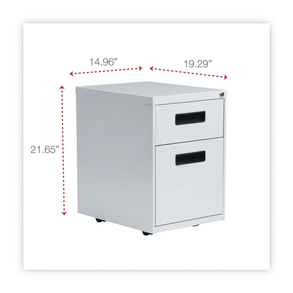 Alera 14.96 in. x 19.29 in. x 21.65 in. 2-Drawers: Box/File Legal/Letter Left or Right File Pedestal - Light Gray