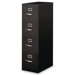 Alera 15 in. x 25 in. x 52 in. 4-Drawer Economy Vertical Letter File Cabinet - Black