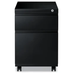 Alera 14.96 in. x 19.29 in. x 21.65 in. 2-Drawers: Box/File Legal/Letter Left or Right File Pedestal with Full-Length Pull - Black
