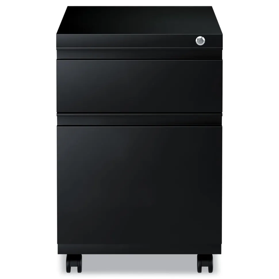 Alera 14.96 in. x 19.29 in. x 21.65 in. 2-Drawers: Box/File Legal/Letter Left or Right File Pedestal with Full-Length Pull - Black