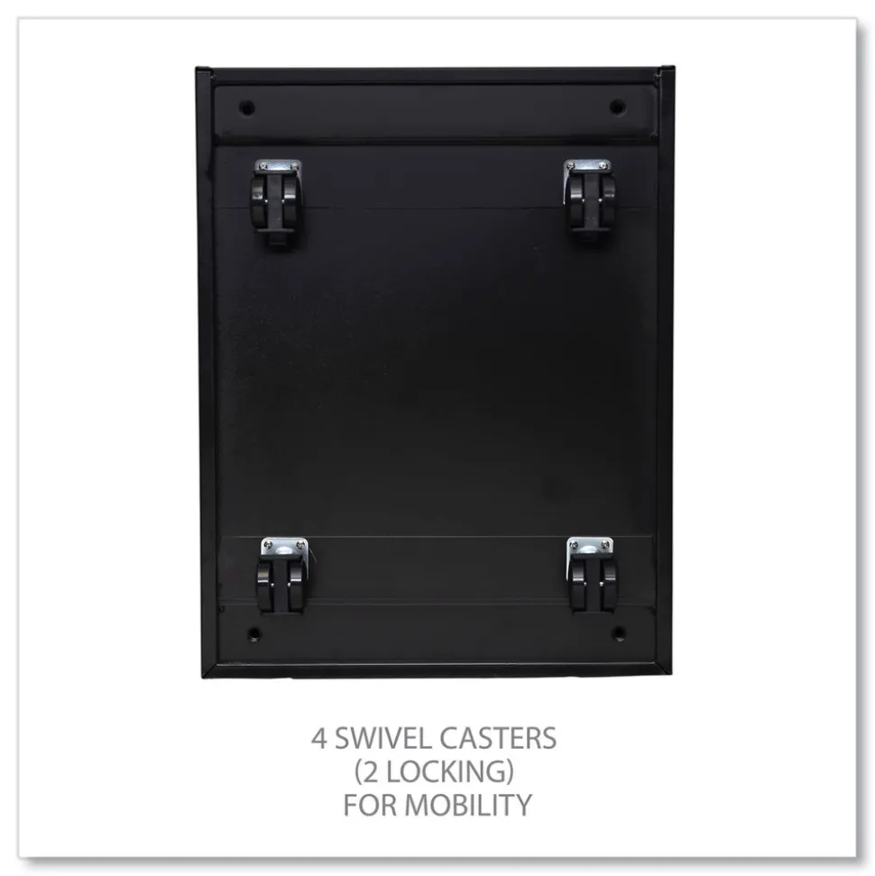 Alera 14.96 in. x 19.29 in. x 21.65 in. 2-Drawers: Box/File Legal/Letter Left or Right File Pedestal with Full-Length Pull - Black