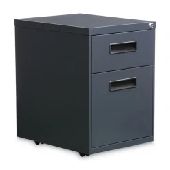 Alera 14.96 in. x 19.29 in. x 21.65 in. 2-Drawers: Box/File Legal/Letter Left or Right File Pedestal - Charcoal