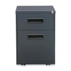 Alera 14.96 in. x 19.29 in. x 21.65 in. 2-Drawers: Box/File Legal/Letter Left or Right File Pedestal - Charcoal