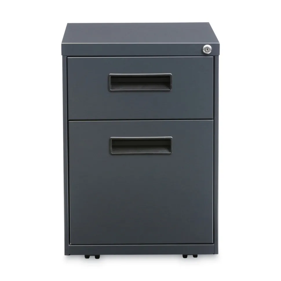 Alera 14.96 in. x 19.29 in. x 21.65 in. 2-Drawers: Box/File Legal/Letter Left or Right File Pedestal - Charcoal
