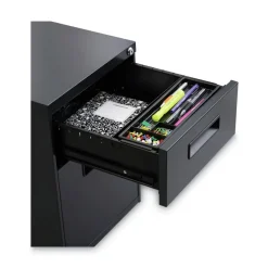 Alera 14.96 in. x 19.29 in. x 21.65 in. 2-Drawers: Box/File Legal/Letter Left or Right File Pedestal - Charcoal