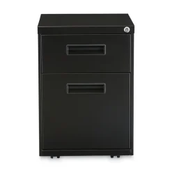 Alera 14.96 in. x 19.29 in. x 21.65 in. 2-Drawers: Box/File Legal/Letter Left or Right File Pedestal - Black