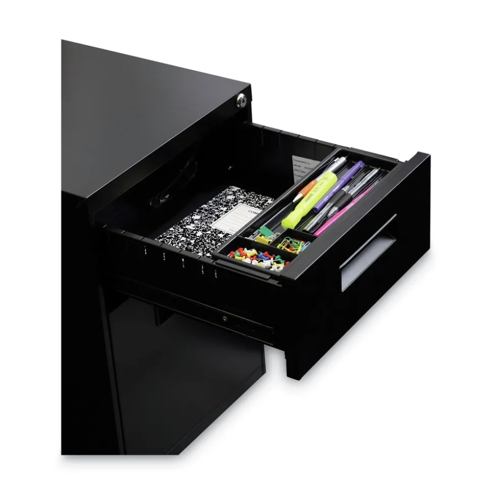 Alera 14.96 in. x 19.29 in. x 21.65 in. 2-Drawers: Box/File Legal/Letter Left or Right File Pedestal - Black