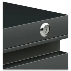 Alera 14.96 in. x 19.29 in. x 21.65 in. 2-Drawers: Box/File Legal/Letter Left or Right File Pedestal with Full-Length Pull - Charcoal