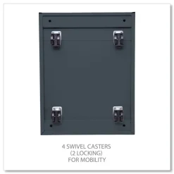 Alera 14.96 in. x 19.29 in. x 21.65 in. 2-Drawers: Box/File Legal/Letter Left or Right File Pedestal with Full-Length Pull - Charcoal