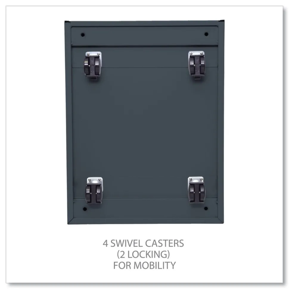 Alera 14.96 in. x 19.29 in. x 21.65 in. 2-Drawers: Box/File Legal/Letter Left or Right File Pedestal with Full-Length Pull - Charcoal