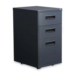 Alera 14.96 in. x 19.29 in. x 27.75 in. 3-Drawers: Box/Box/File Legal/Letter Left or Right File Pedestal - Charcoal