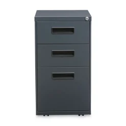 Alera 14.96 in. x 19.29 in. x 27.75 in. 3-Drawers: Box/Box/File Legal/Letter Left or Right File Pedestal - Charcoal