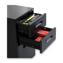 Alera 14.96 in. x 19.29 in. x 27.75 in. 3-Drawers: Box/Box/File Legal/Letter Left or Right File Pedestal - Charcoal