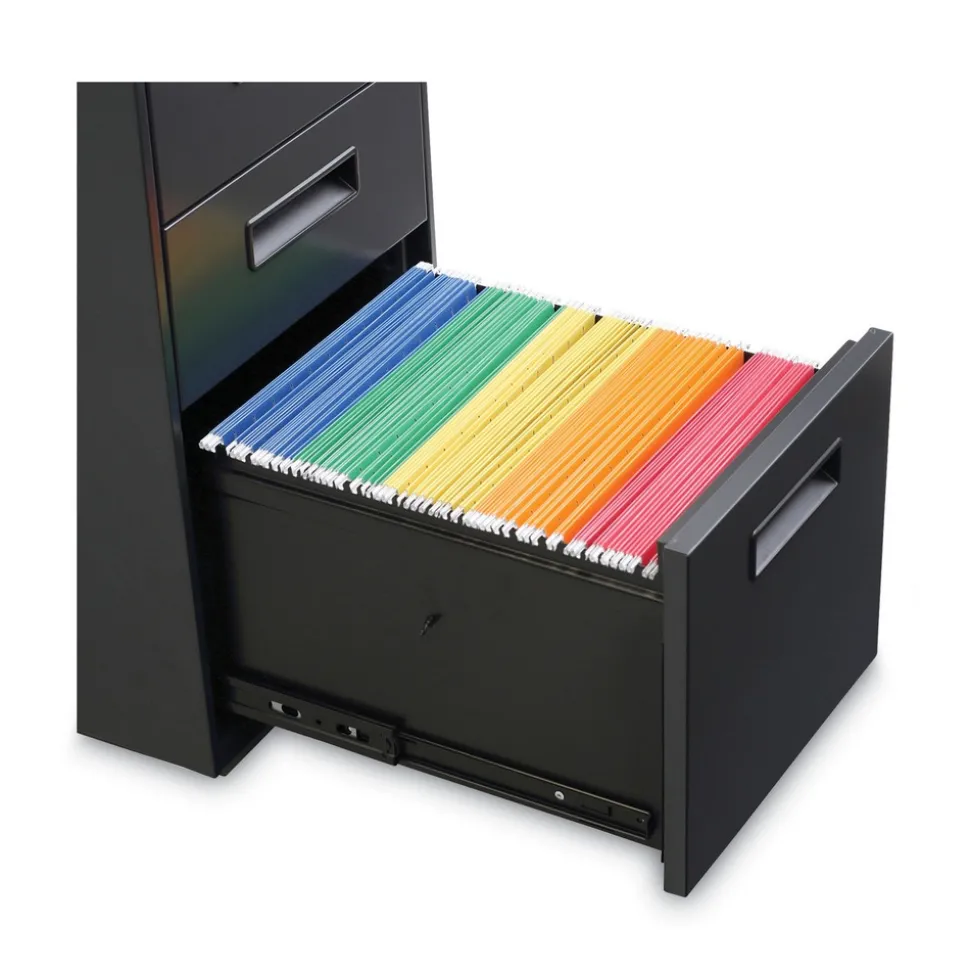 Alera 14.96 in. x 19.29 in. x 27.75 in. 3-Drawers: Box/Box/File Legal/Letter Left or Right File Pedestal - Charcoal